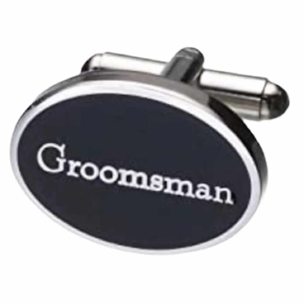 Lillian Rose, Inc. Groomsman Cuff Links Black Silver tone